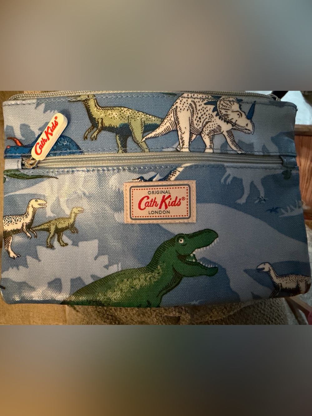 Cath Kids Light Blue Dino Print Pencil Pouch
